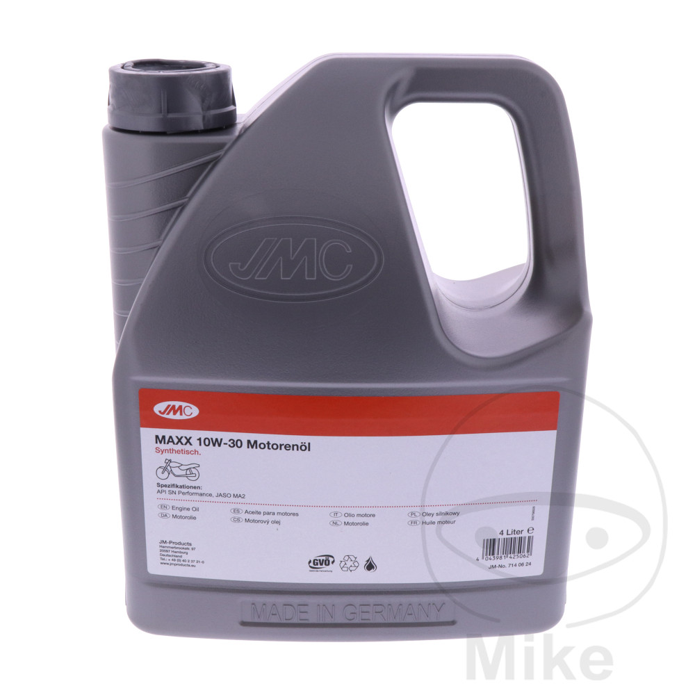 ENGINE OIL 10W30 4-STROKE 4L JMCMAXX SYNTHETIC